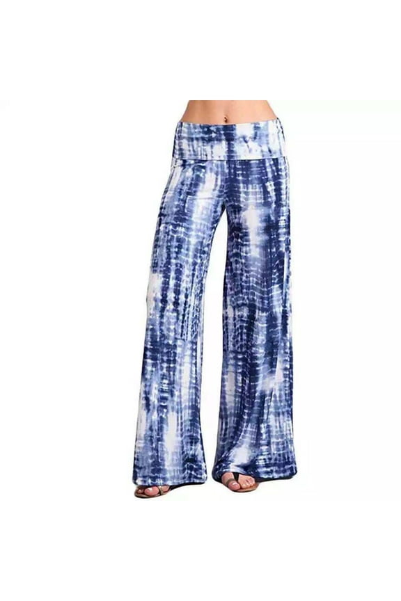 Womens Bell Bottom Leggings Junior Fashion Misses Print Lightweight and Breathab Casual Loose Trouser Wide Leg Pants