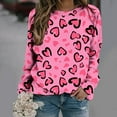 thumbnail image 1 of Jacenvly Womens Plus Size T-Shirts Crewneck Sweatshirt New Style Long Sleeve Shirt Soft Comfort Heart Printed Valentine'S Day Printed Blouse Casual Tunic Tops Multicolor, 1 of 5