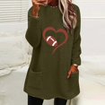 thumbnail image 1 of Jacenvly Womens Sweatshirt Long Sleeve Heart-Shaped Print Crewneck Sweatshirt For Women Pocket Trendy Casual Warmth Comfort Fall Tops For Women, 1 of 4