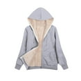 thumbnail image 1 of Jacenvly Womens Winter Coats Soft Warm Plush Jackets for Women Solid Hooded Zipper Pocket Short Dresses for Women Casual Trendy Womens Long Sleeve Tops, 1 of 5