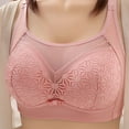 thumbnail image 1 of Jacenvly Workout Bras for Women Solid Soft Comfortable Wireless Bras Woman'S Embroidered Glossy Breathable Bra Underwear No Rims Pink, 1 of 5