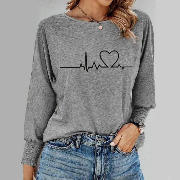 Jacenvly Workout Tops For Women Long Sleeve Pumpkin Print Crewneck Sweatshirt For Women Loose Casual Comfort Warmth Pullover Sweaters