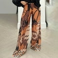 thumbnail image 1 of Jacenvly wide leg pants for women Clearance Extra Long High Waisted Print womens pants Color Versatile Straight Slender Loose Leg Pants, 1 of 6