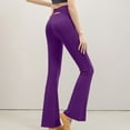 thumbnail image 1 of Jacenvly women's pants Flared Pants Extra Long Elastic Waisted Plain Trousers for Women Solid Color Micro Flare High Waist and Hip Lifting Exercise Fitness Yoga Pants, 1 of 5