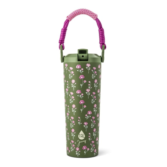 Jacey Duprie x TAL Hudson 24oz Stainless Steel Water Bottle with Paracord Handle, Jardin