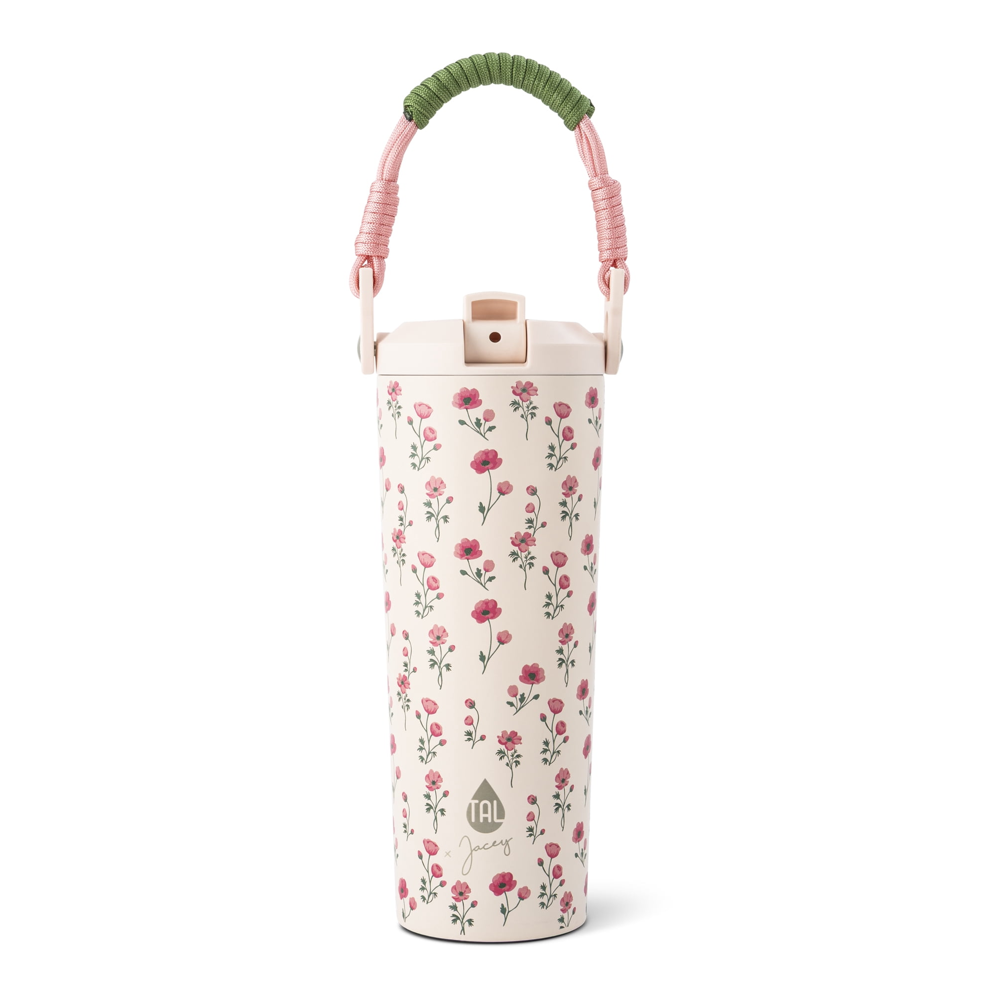 Jacey Duprie x TAL Hudson 24oz Stainless Steel Water Bottle with Paracord Handle, Rosette