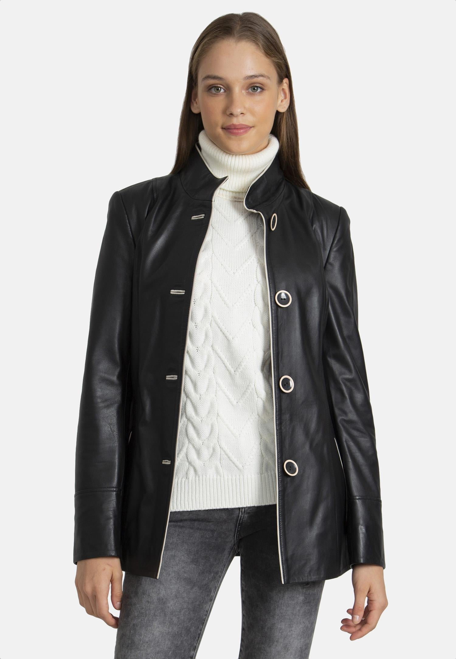 Z1R Womens 35 Special Leather Jacket - Black 