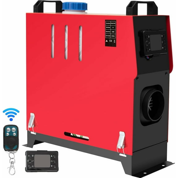 Jacgood 12V 8KW Diesel Air Heater, Black, With LCD Display, Remote Control, Silencer, for Recreational Vehicle
