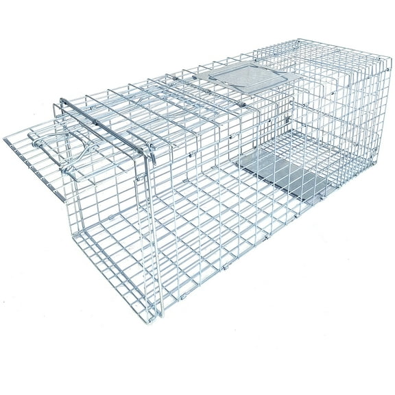 Jacgood 37x13.4x14.6 in Animal Trap Heavy Duty Live Animal Cage Trap, Collapsible Design with Carry Handle for Rabbits, Feral Cats, Squirrels, Raccoons