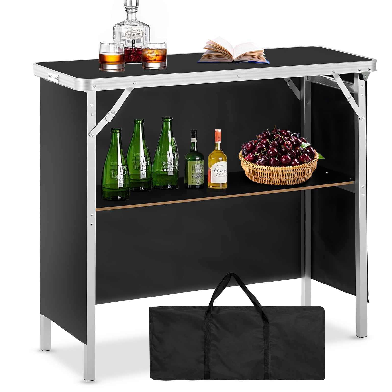 Standing Party Table Jacgood, Folding Portable Bar Table, 39 inch, Silver - Walmart.com