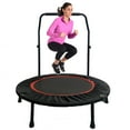 "Jacgood 40"" Foldable Mini Trampoline with Handrail, Indoor/Outdoor