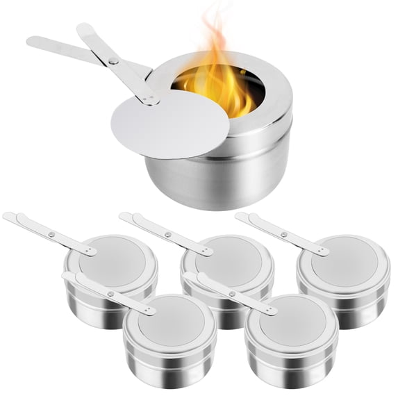 Jacgood 6 Pack Chafing Fuel Holder,Stainless Steel Dish Fuel Holder with Safety Cover, Canned Heat Box Holder for Chafing Dish,Buffet,Barbecue,Parties