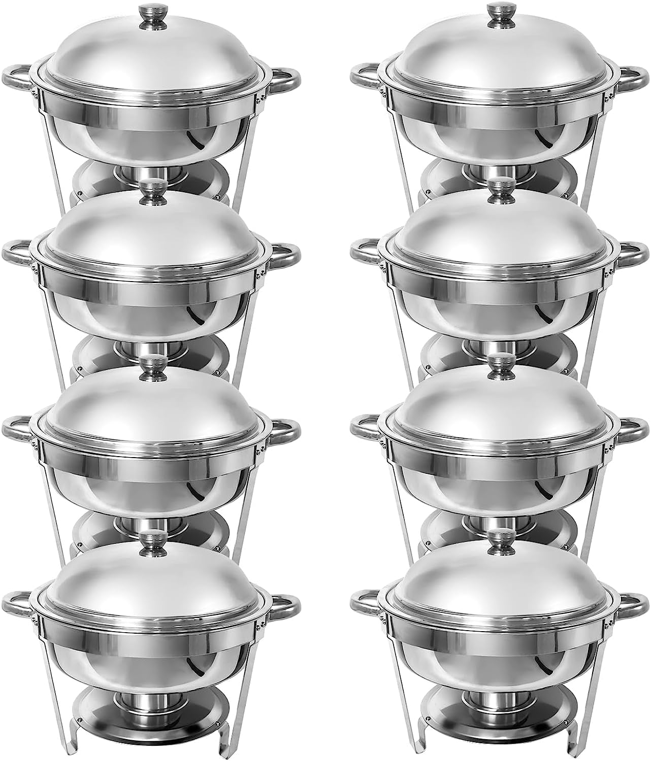 Jacgood 6 Qt Chafing Dish Buffet Set,8 pack Stainless Steel Round