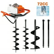 Jacgood Gas Powered 3.0kw Petrol Post Hole Earth Digger with 3 Auger Drill Bits