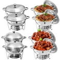 thumbnail image 1 of Jacgood 8 Pack Chafing Dish Round 5QT×4+Round 6QT×4 Chafers Stainless Steel Catering Buffet Warmer Set for Parties,Events,Wedding,Dinner, 1 of 10