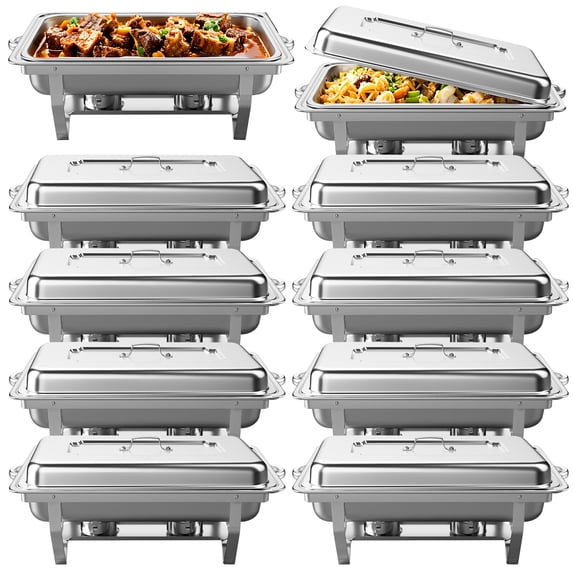 Jacgood 9QT 10 Pack Chafing Dishes for Buffet, Buffet Servers and Warmers for Events & Weddings, Indoors & Outdoors