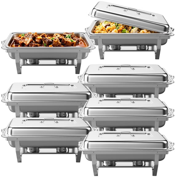 Jacgood 9QT 7 Pack Chafing Dishes for Buffet, Buffet Servers and Warmers for Events & Weddings, Indoors & Outdoors