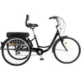 thumbnail image 1 of Jacgood Adjustable Seat Unisex Adults Tricycle, Black, 24", 1 of 8
