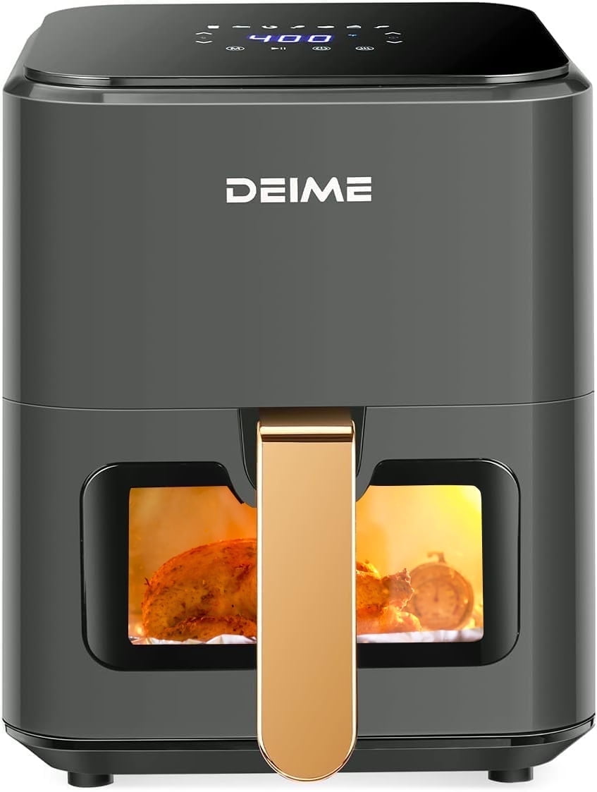 DEIME Air Fryer 4.2 QT Oilless Hot AirFryer 1200W Healthy Cooker Small Oven with 7 Presets, Digital (图1)