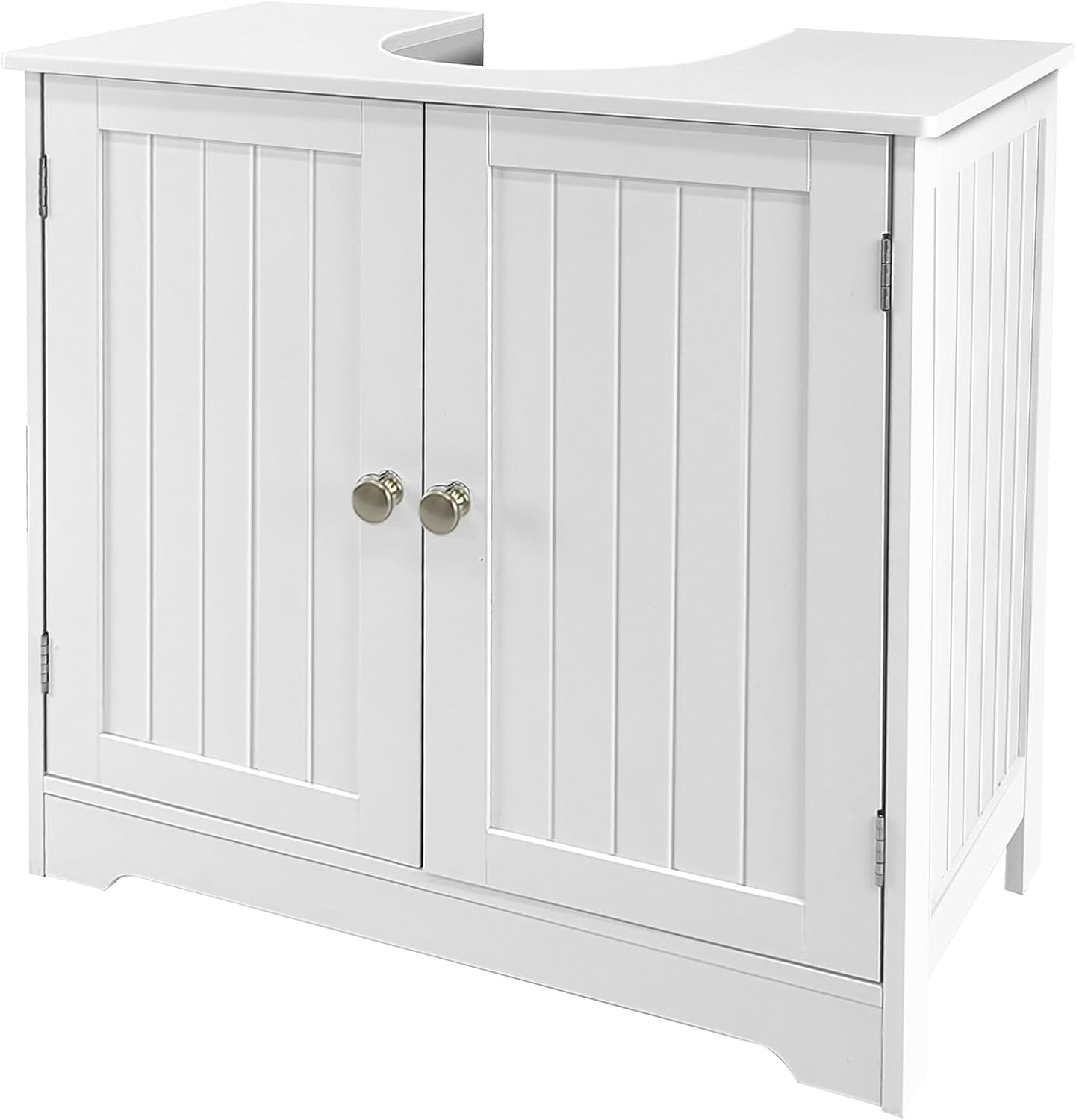 Jacgood Bathroom Vanity Under Sink Pedestal with 2 Doors, Bathroom Sink Cabinet with Adjustable Shelf, Sink Storage Cabinet, Under Sink Cabinet, White