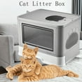 thumbnail image 1 of Jacgood Cat Litter Box Foldable Cat Big Litter Tray Box Sturdy Fully Enclosed Toilet, 1 of 7