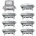 thumbnail image 1 of Jacgood Chafing Dish 8 Packs Stainless Steel Chafing Dishes 8 Quart Rectangular Chafer Complete Set Buffet Warmer Set for Catering Party, 1 of 6