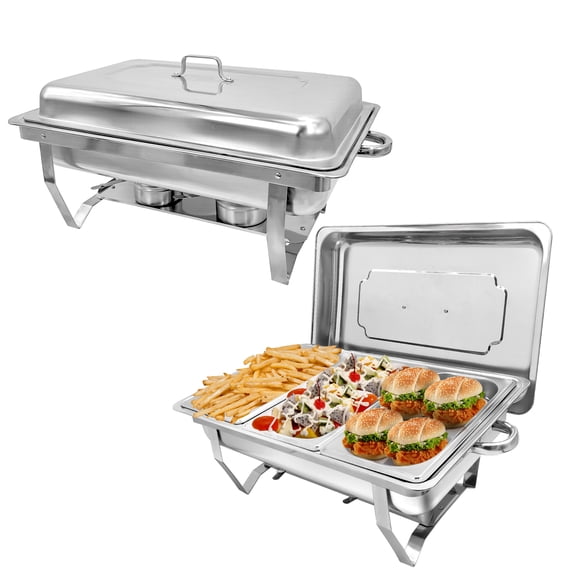Jacgood 8 Qt. Foldable Stainless Steel Chafing Dish Buffet Chafer Set 2 Packs