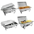 thumbnail image 1 of Jacgood Chafing Dish Buffet Set 4 Pack (Full Pan×2+Half Pan×2) Stainless Steel Food Warmer Chafer Complete Set with Water Pan, Chafing Fuel Holder for Party Catering Christmas, 1 of 7
