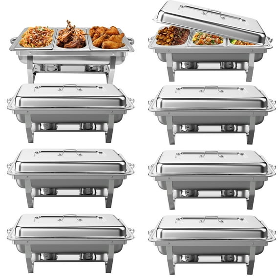 Jacgood Chafing Dishes for Buffet Set 8PC, Chafers for Catering,Chafing Dish Buffet Set with Lids Chafers and Buffet Warmers Sets