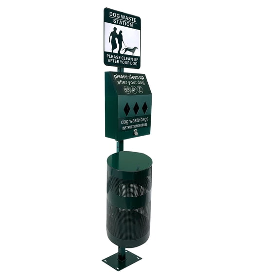 Jacgood Dog Waste Station, 12 Gallons Pet Waste Bin, Outdoor Dog Waste Disposal System, for Backyard Commercial Park