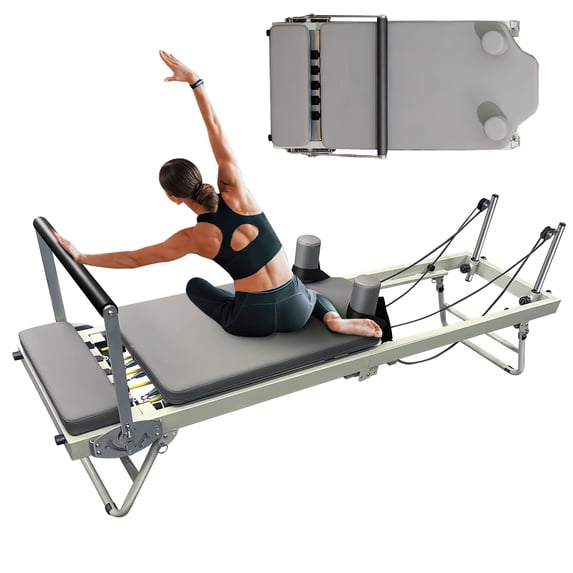 Jacgood Foldable Pilates Reformer, Foldable Pilates Equipment for Home Workouts,Balanced Body Pilates Reformer Machine for Home and Gym