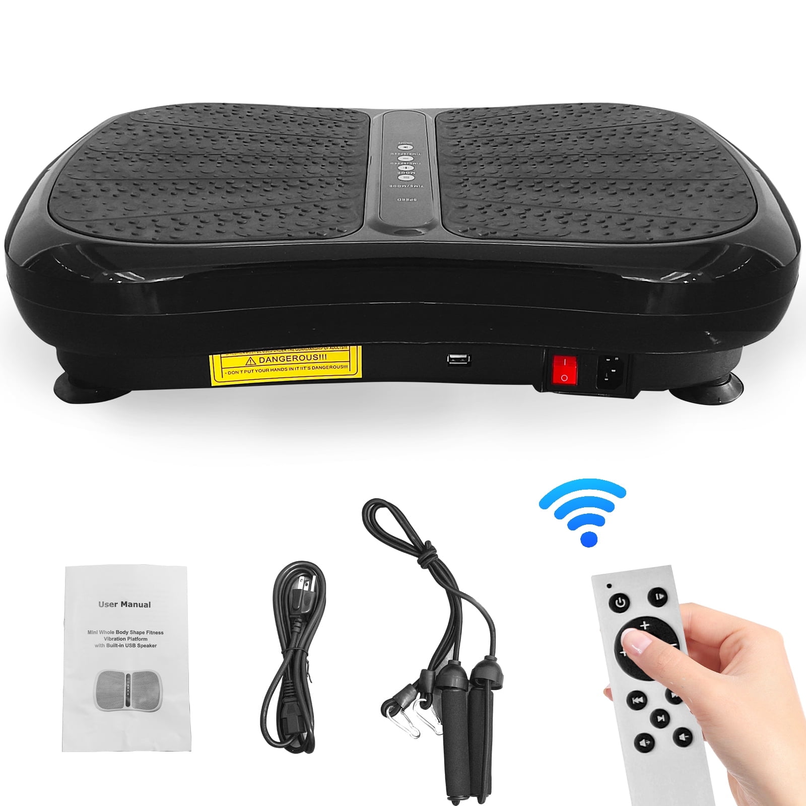 PowerFit Elite Whole Body Vibration Machine Equipment with Leg Standing Vibrator Exercise Bands and Remote Walmart