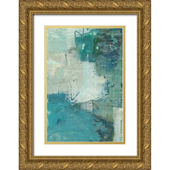 Jachimiec, Sue 11x14 Gold Ornate Wood Framed with Double Matting Museum Art Print Titled - Terrene Abstract VI