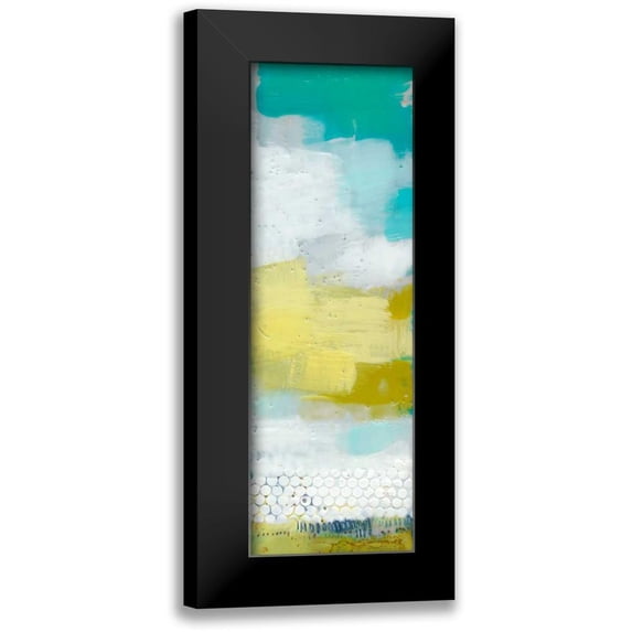 Jachimiec, Sue 11x24 Black Modern Framed Museum Art Print Titled - Teal Dot Panels IV