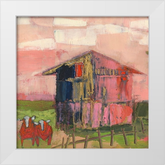Jachimiec, Sue 12x12 White Modern Wood Framed Museum Art Print Titled - Buckingham Barn