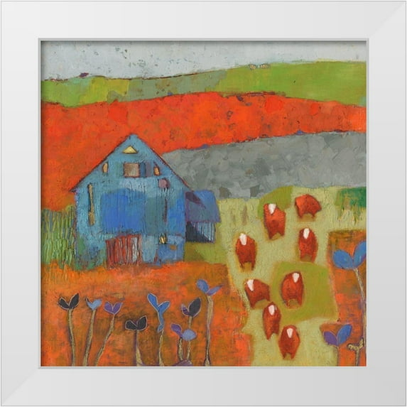 Jachimiec, Sue 12x12 White Modern Wood Framed Museum Art Print Titled - Dillwyn Barn
