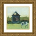 thumbnail image 1 of Jachimiec, Sue 15x15 Gold Ornate Wood Framed with Double Matting Museum Art Print Titled - Crooked Cow Barn, 1 of 4