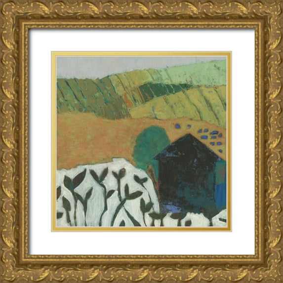 Jachimiec, Sue 15x15 Gold Ornate Wood Framed with Double Matting Museum Art Print Titled - Wyandotte Barn II