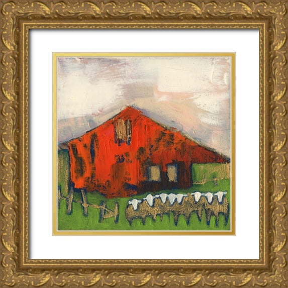 Jachimiec, Sue 26x26 Gold Ornate Wood Framed with Double Matting Museum Art Print Titled - Rice Barn