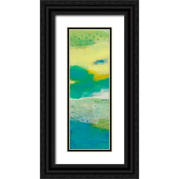 Jachimiec, Sue 9x18 Black Ornate Wood Framed with Double Matting Museum Art Print Titled - Teal Dot Panels I