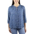 thumbnail image 1 of Jachs Girlfriend Ladies' 3/4 Sleeve Blouse Blue XS, 1 of 3