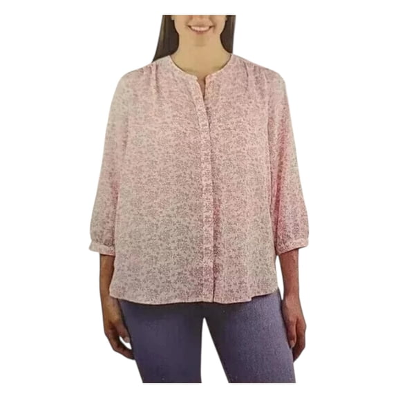 Jachs Girlfriend Ladies' 3/4 Sleeve Blouse Pink XXL