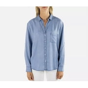 Jachs Girlfriend Ladies Size XS 0-2 Long Sleeve Button-Up Blouse, Blue