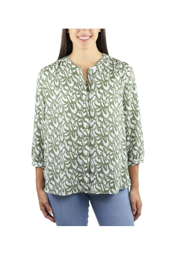Jachs Girlfriend Ladies' Size XXL 3/4 Sleeve Blouse, Green