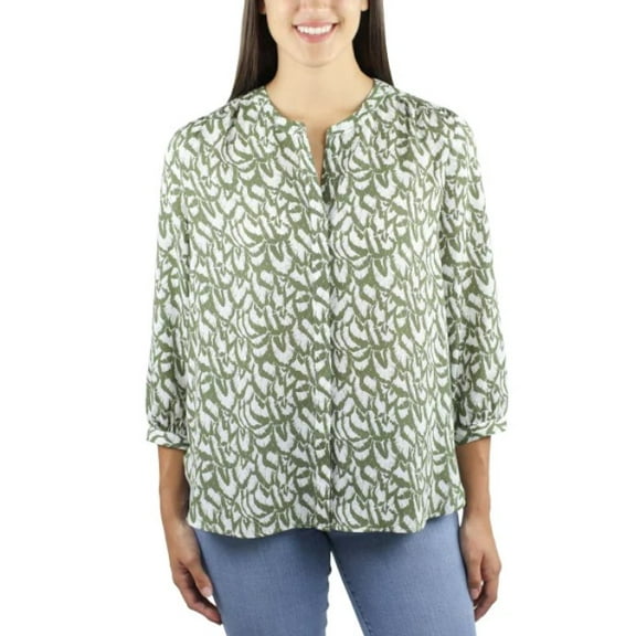 Jachs Girlfriend Ladies' Size XXL 3/4 Sleeve Blouse, Green