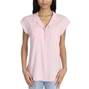 J.A.C.H.S. Girlfriend Women s Cap Sleeve Button-Front Top - XL