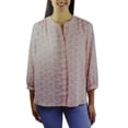 thumbnail image 1 of Jachs Girlfriend Women's 3/4 Sleeve Blouse Top (Pink Floral, Large), 1 of 2