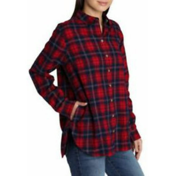 Jachs Girlfriend Women's Plaid Shirt Lightweight Cozy Super Soft Flannel New