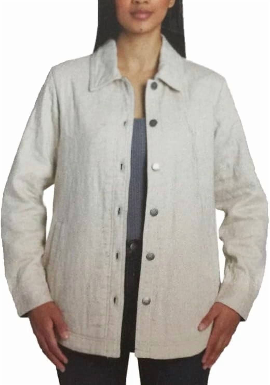 JACHS GIRLFRIEND Women's Quilted Shirt Jacket White S
