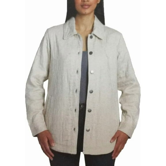 Jachs Girlfriend Women's Quilted Shirt Jacket White S